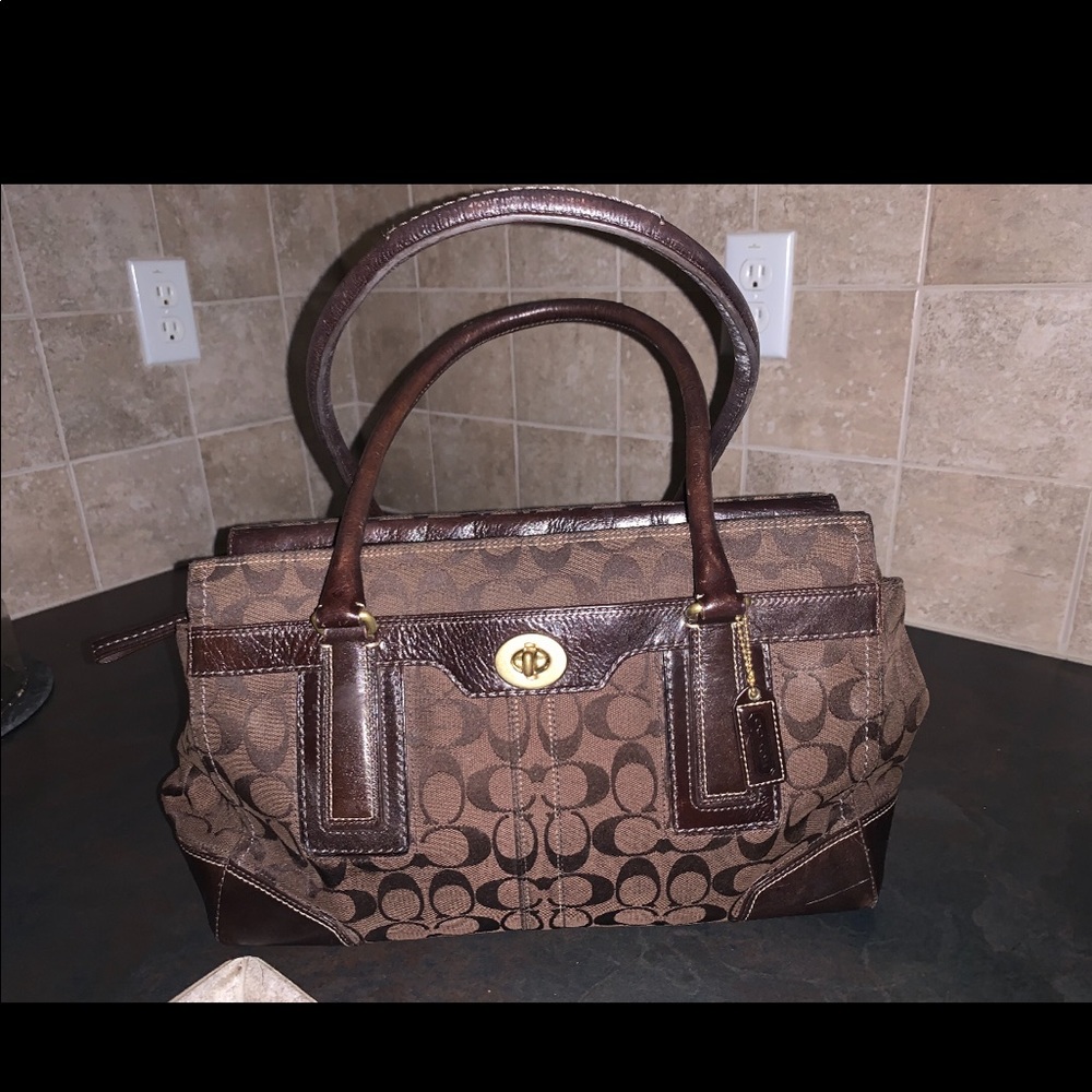 Coach canvas and leather bag
